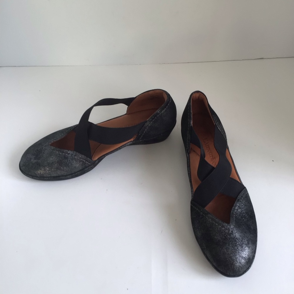 L'Amour Des Pieds Bane Demi Criss Cross Strap Leather Wedges Size 7 - Picture 6 of 14